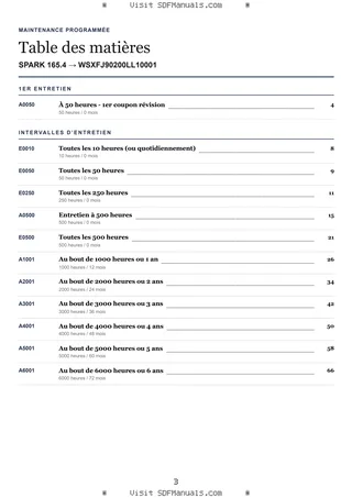 Maintenance programmée: SPARK 165.4 → WSXFJ90200LL10001 – maintenance schedule sample