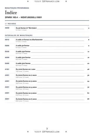 Manutenção programada: SPARK 165.4 → WSXFJ90200LL10001 – maintenance schedule sample