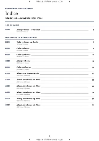Mantenimiento programado: SPARK 185 → WSXFK90200LL10001 – maintenance schedule sample