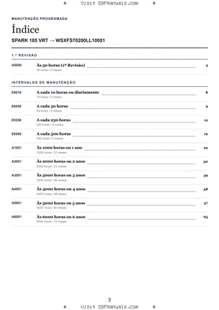 Manutenção programada: SPARK 185 VRT → WSXFS70200LL10001 – maintenance schedule sample