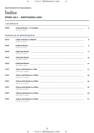 Mantenimiento programado: SPARK 145.4 → WSXFV30200LL10001 – maintenance schedule sample