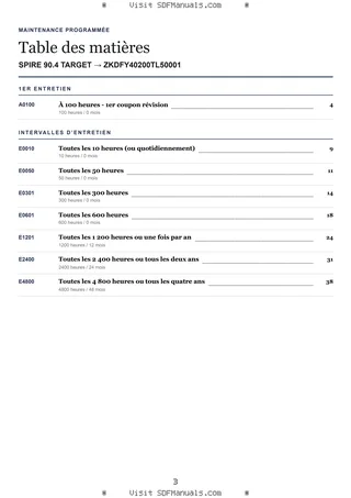 Maintenance programmée: SPIRE 90.4 TARGET → ZKDFY40200TL50001 – maintenance schedule sample
