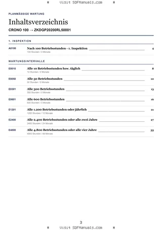 Planmäßige Wartung: CRONO 100 → ZKDGP20200RL50001 – maintenance schedule sample
