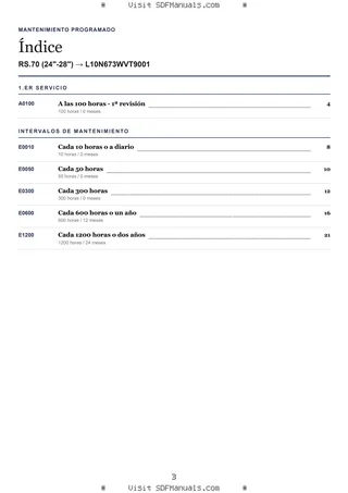 Mantenimiento programado: RS.70 (24"-28") → L10N673WVT9001 – maintenance schedule sample