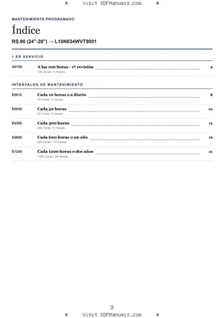 Mantenimiento programado: RS.90 (24"-28") → L10N834WVT9001 – maintenance schedule sample