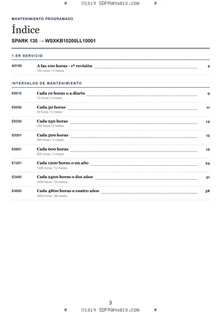 Mantenimiento programado: SPARK 130 → WSXKB10200LL10001 – maintenance schedule sample
