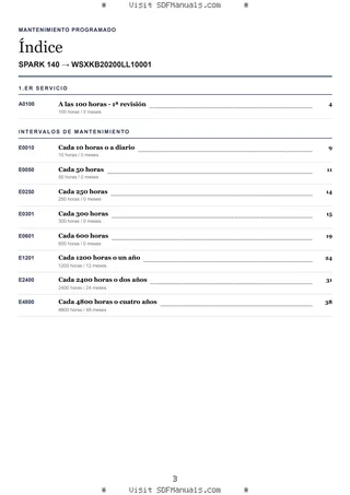 Mantenimiento programado: SPARK 140 → WSXKB20200LL10001 – maintenance schedule sample