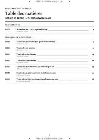 Maintenance programmée: STRIKE 95 TREND → ZKDMR402W0BL50001 – maintenance schedule sample