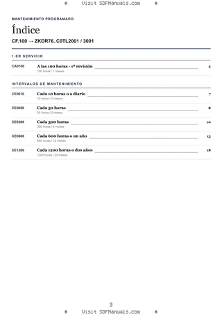 Mantenimiento programado: CF.100 → ZKDR76..C0TL2001 / 3001 – maintenance schedule sample