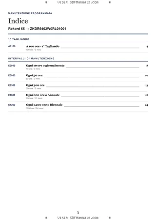 Manutenzione programmata: Rekord 65 → ZKDR9402W0RL01001 – maintenance schedule sample