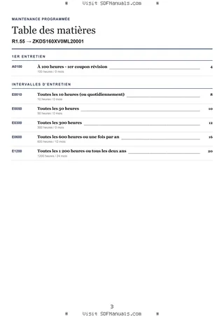 Maintenance programmée: R1.55 → ZKDS160XV0ML20001 – maintenance schedule sample