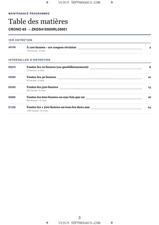 Maintenance programmée: CRONO 65 → ZKDS410X00RL05001 – maintenance schedule sample