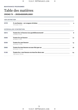 Maintenance programmée: CRONO 75 → ZKDS450X00RL05001 – maintenance schedule sample