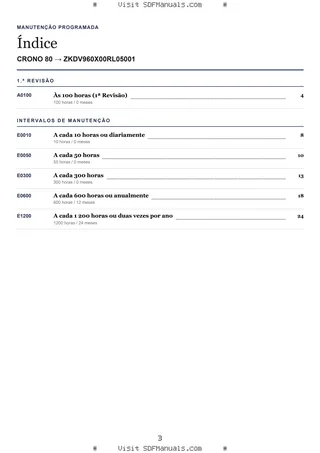 Manutenção programada: CRONO 80 → ZKDV960X00RL05001 – maintenance schedule sample