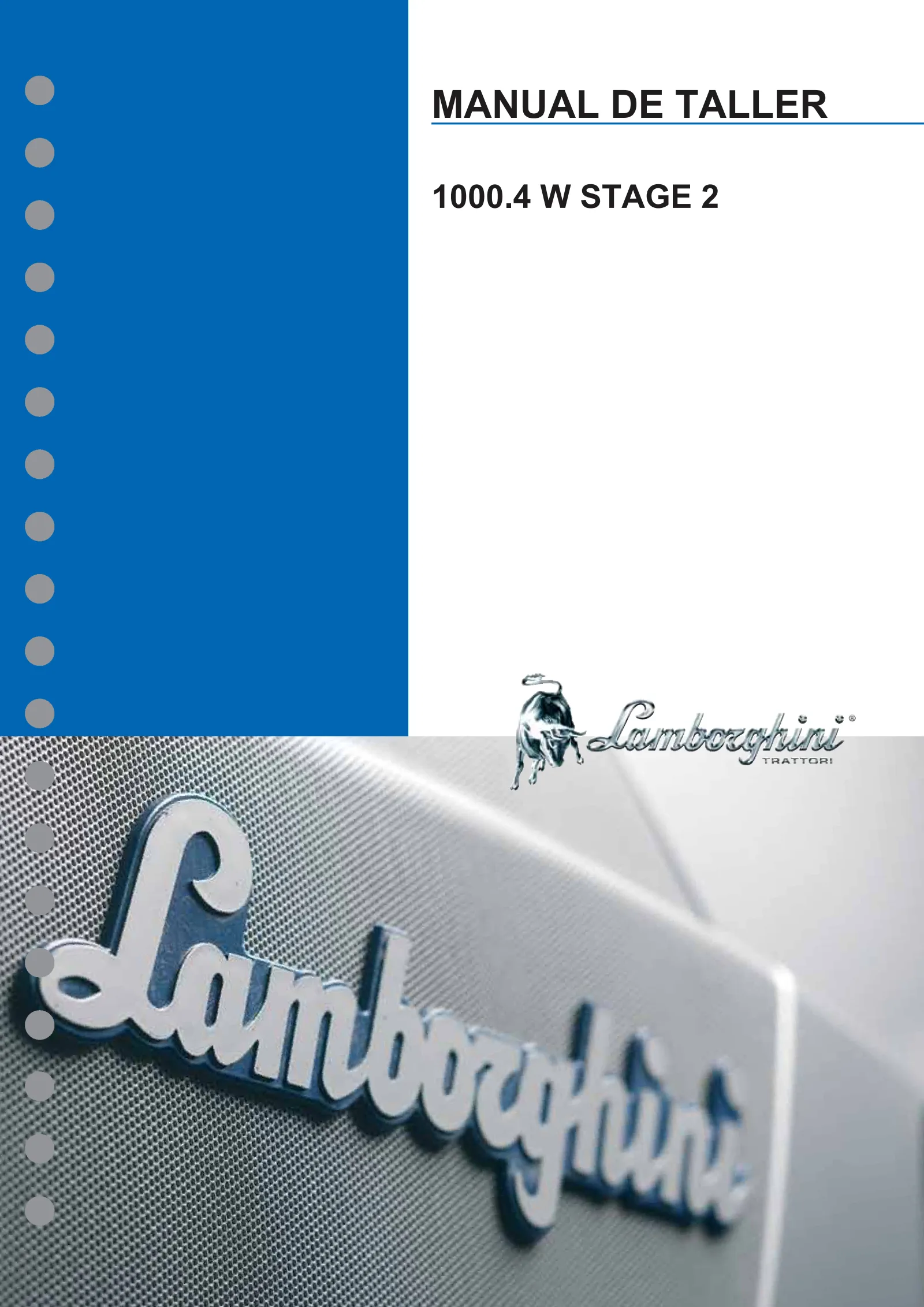 Manual de taller: 1000.4 W Stage 2