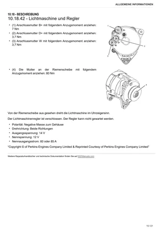Werkstatthandbuch: Perkins 400 Series – sample manual page 1