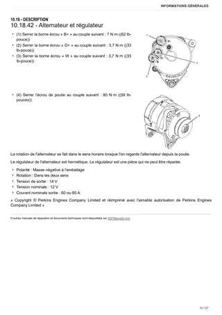 Manuel d'atelier: Perkins 400 Series – sample manual page 1