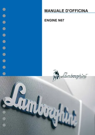 Manuale d'officina: Engine N67 – manual cover