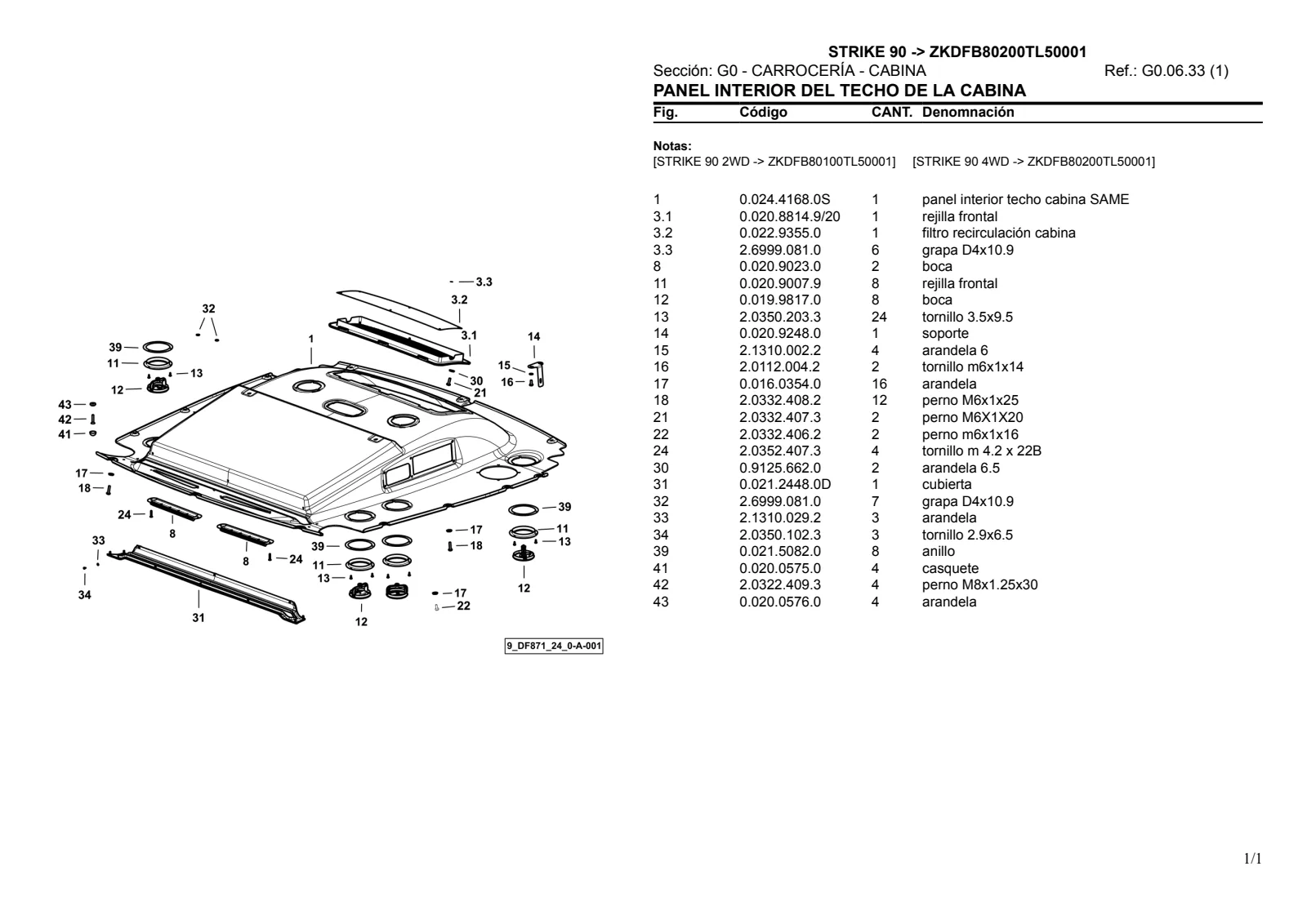 Catálogo de repuestos: STRIKE 90 → ZKDFB80200TL50001 – parts catalogue sample 2