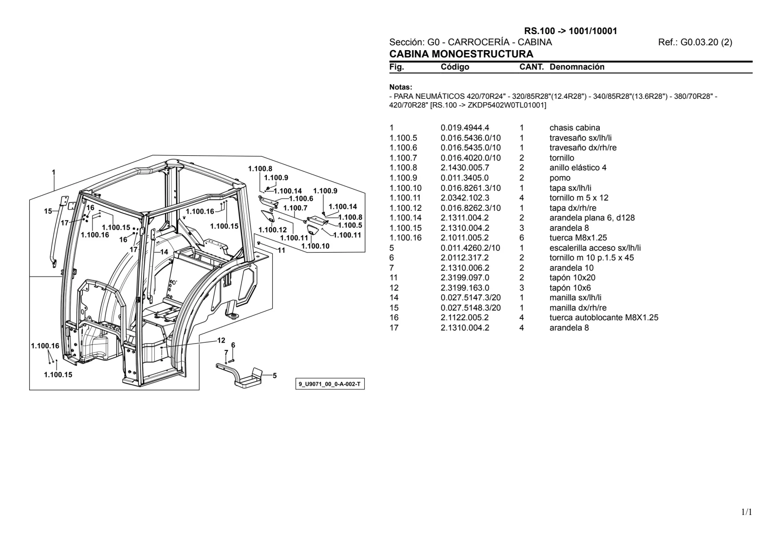 Catálogo de repuestos: RS.100 → ZKDP5402W0TL1001 / 10001 – parts catalogue sample 2