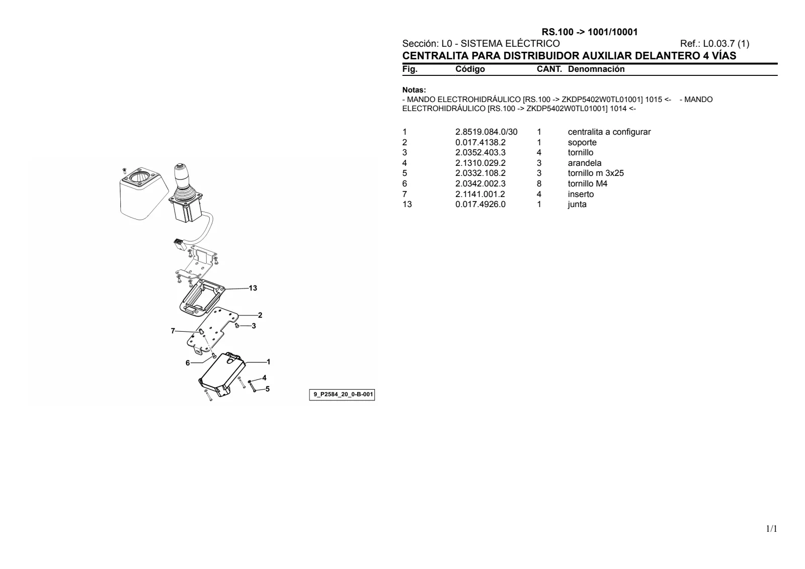 Catálogo de repuestos: RS.100 → ZKDP5402W0TL1001 / 10001 – parts catalogue sample 4