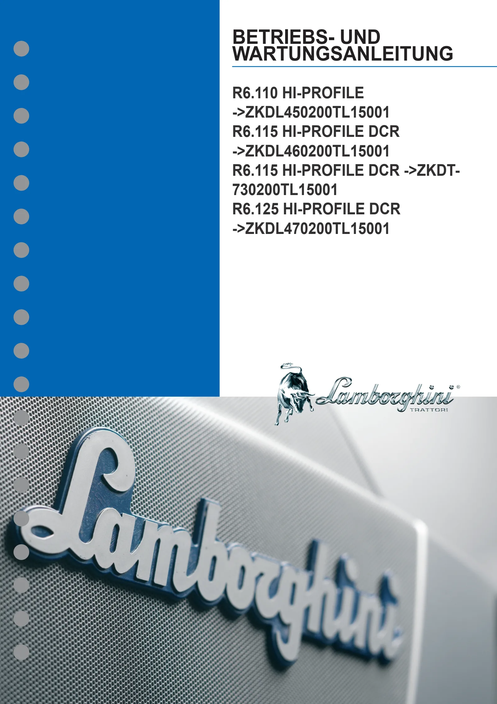 Betriebsanleitung: R6.110 HI-PROFILE → ZKDL450200TL15001