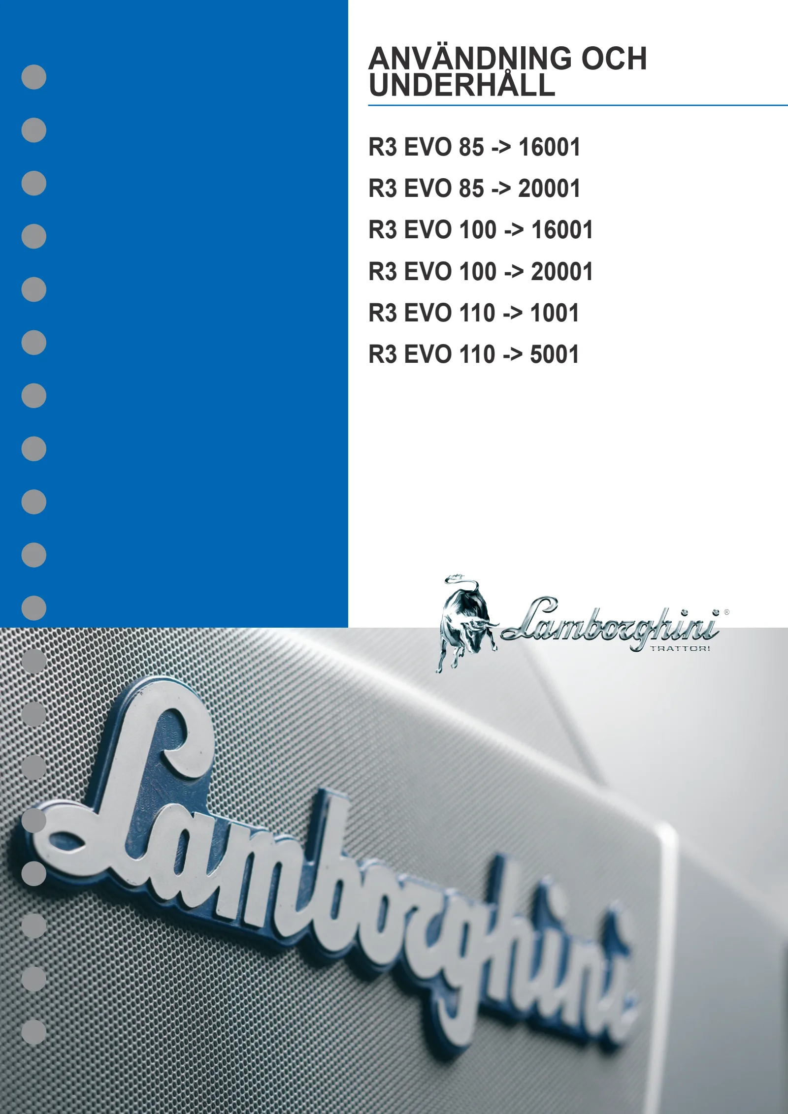 Förarhandbok: R3 EVO 85 → ZKDL1702W0TL16001