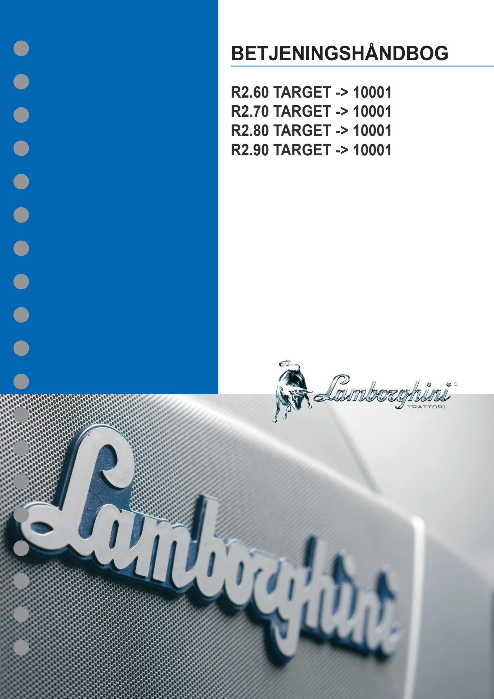Betjeningshåndbog: R2.60 TARGET → ZKDS9802W0TL10001 / 25001