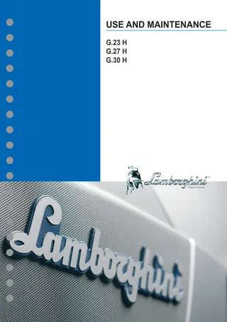 Operator's manual: G.23 H – manual cover