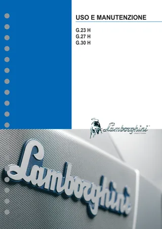 Manuale operatore: G.23 H – manual cover