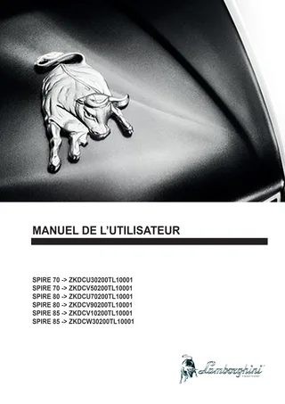 Manuel de l'utilisateur: SPIRE 70 → ZKDCU30200TL10001 – manual cover