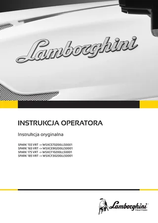 Instrukcja operatora: SPARK 155 VRT → WSXCE70200LL50001 – manual cover