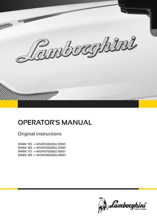 Operator's manual: SPARK 155 → WSXFK30200LL10001 – manual cover