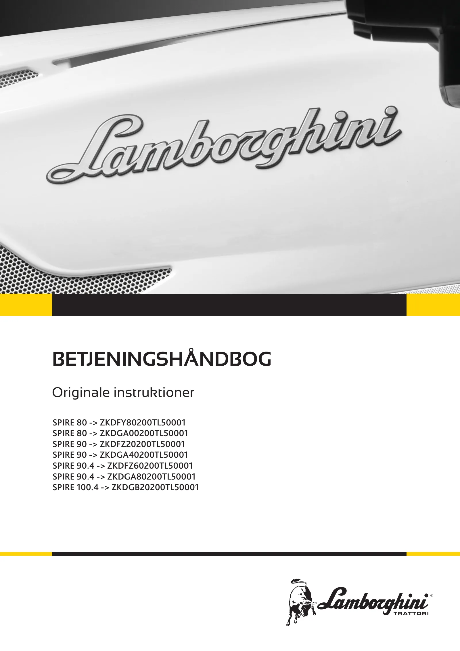 Betjeningshåndbog: SPIRE 80 → ZKDFY80200TL50001