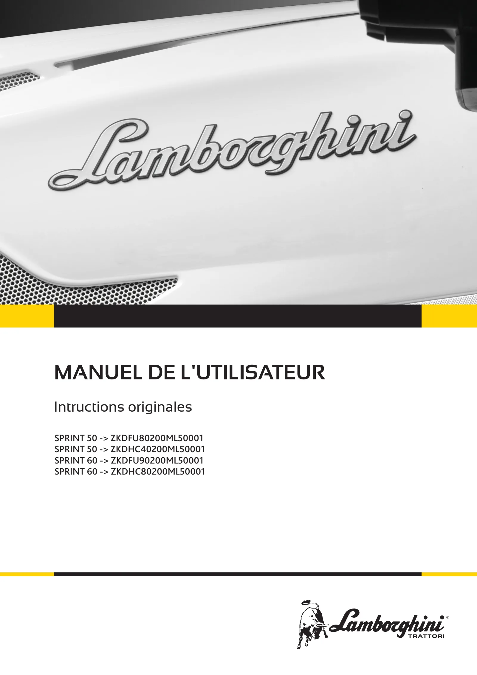 Manuel de l'utilisateur: SPRINT 50 → ZKDFU80200ML50001 – manual cover