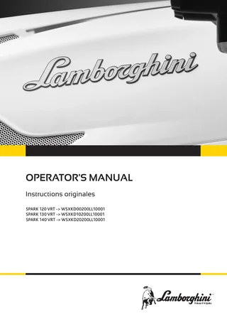 Manuel d'utilisation: SPARK 120 VRT → WSXKD00200LL10001 – manual cover
