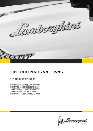 Operatoriaus vadovas: SPIRE V 90 → ZKDKZ50200TD50001 – manual cover