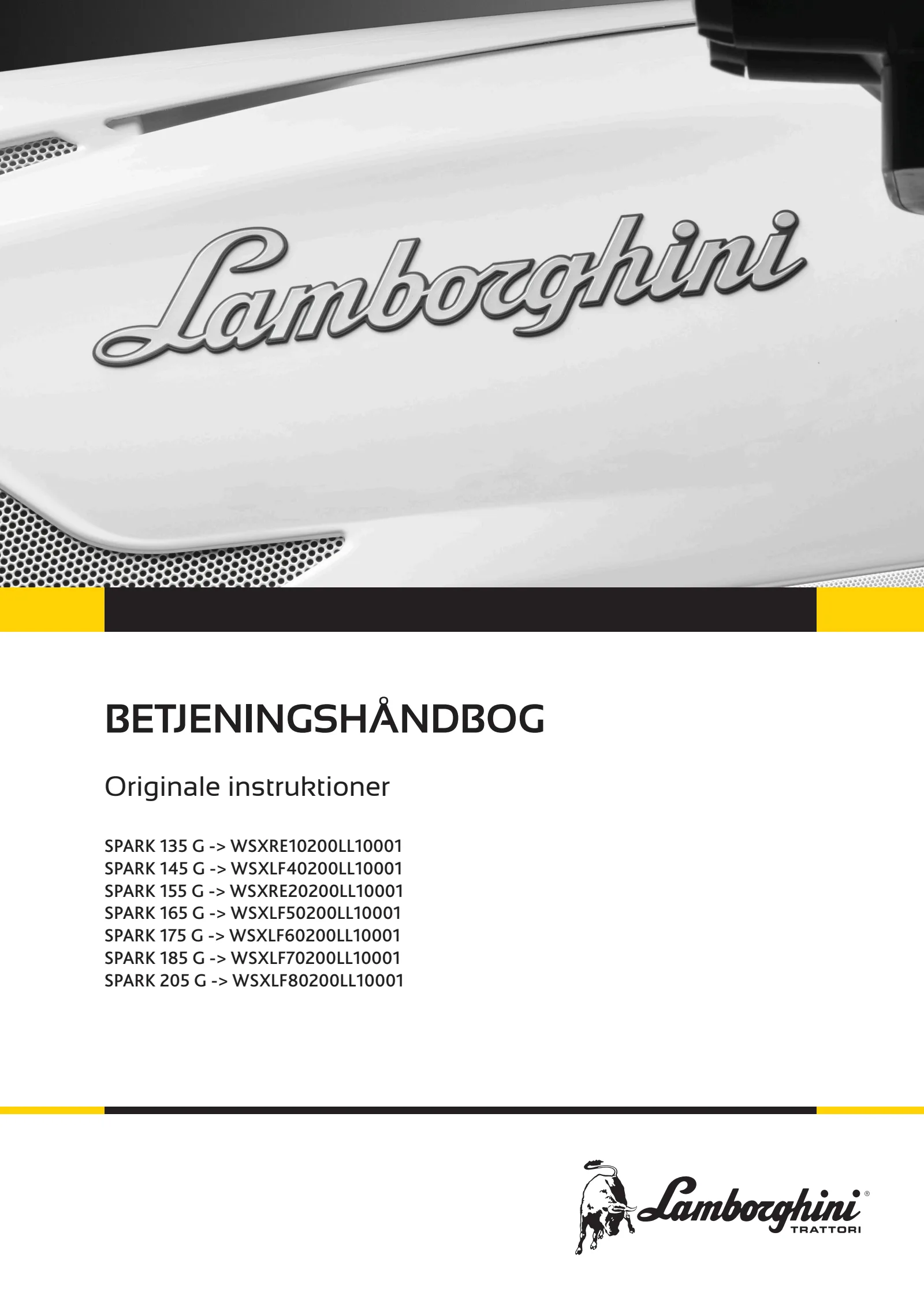 Betjeningshåndbog: SPARK 135 G → WSXRE10200LL10001