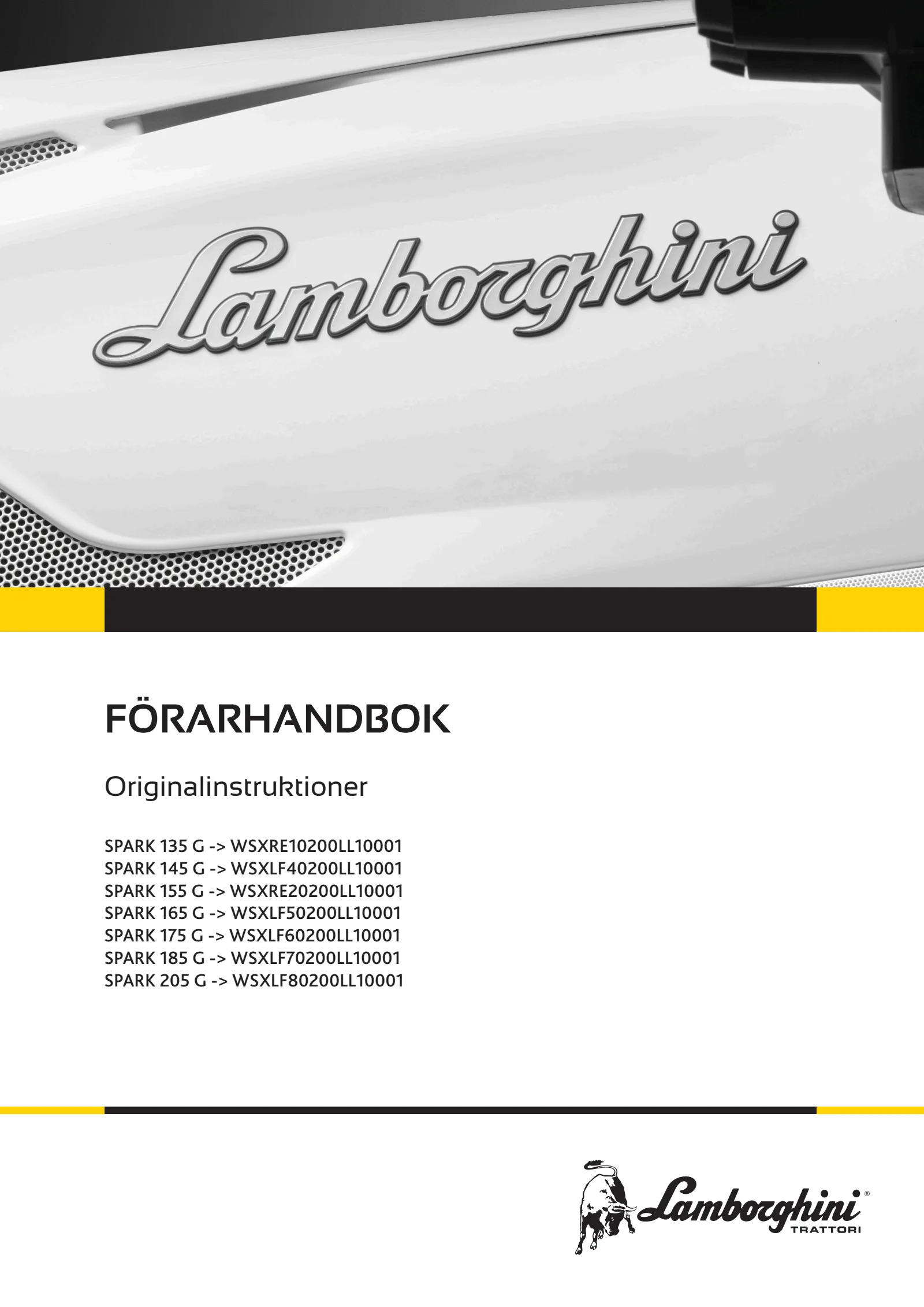 Förarhandbok: SPARK 135 G → WSXRE10200LL10001