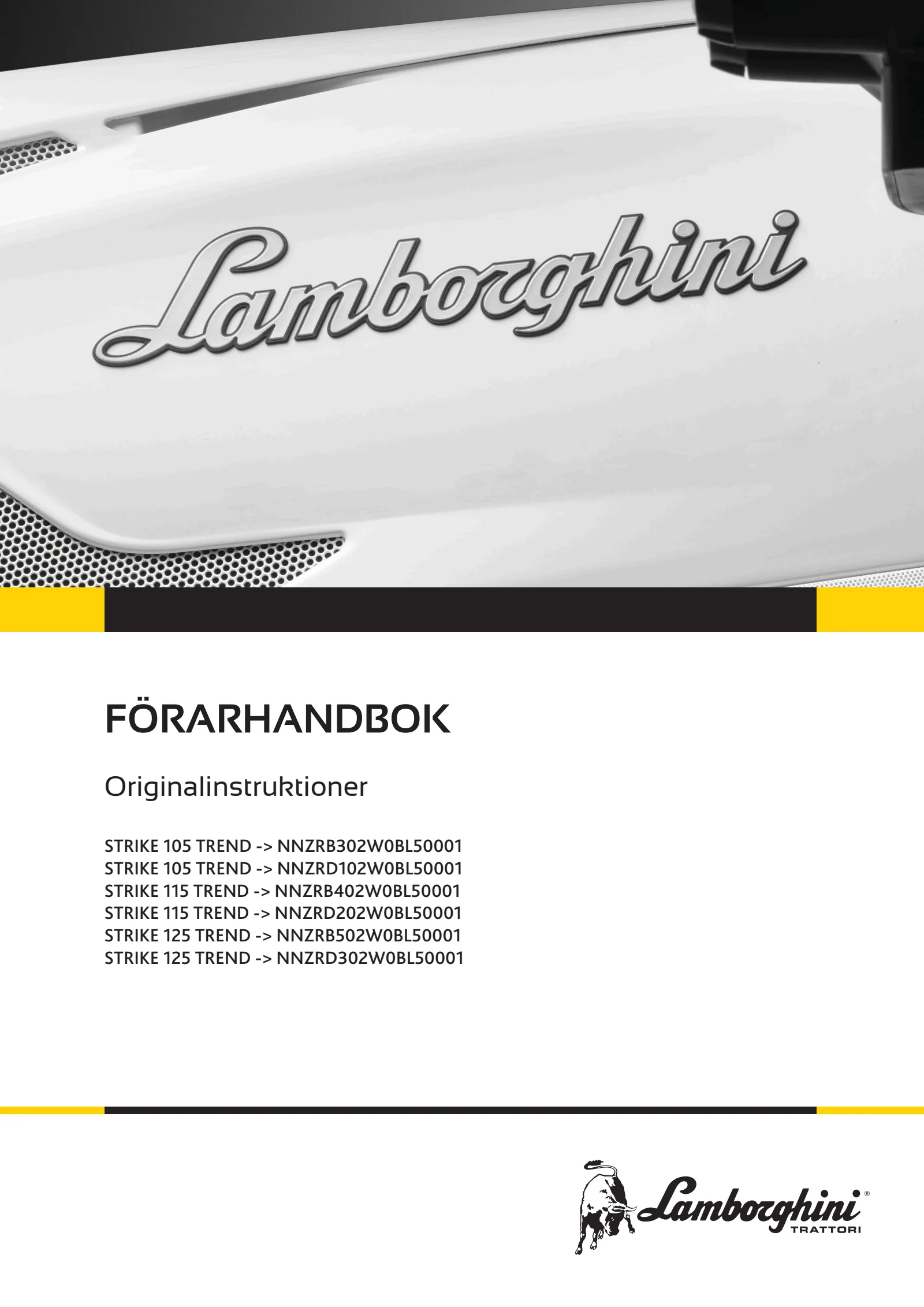 Förarhandbok: STRIKE 105 TREND → NNZRB302W0BL50001