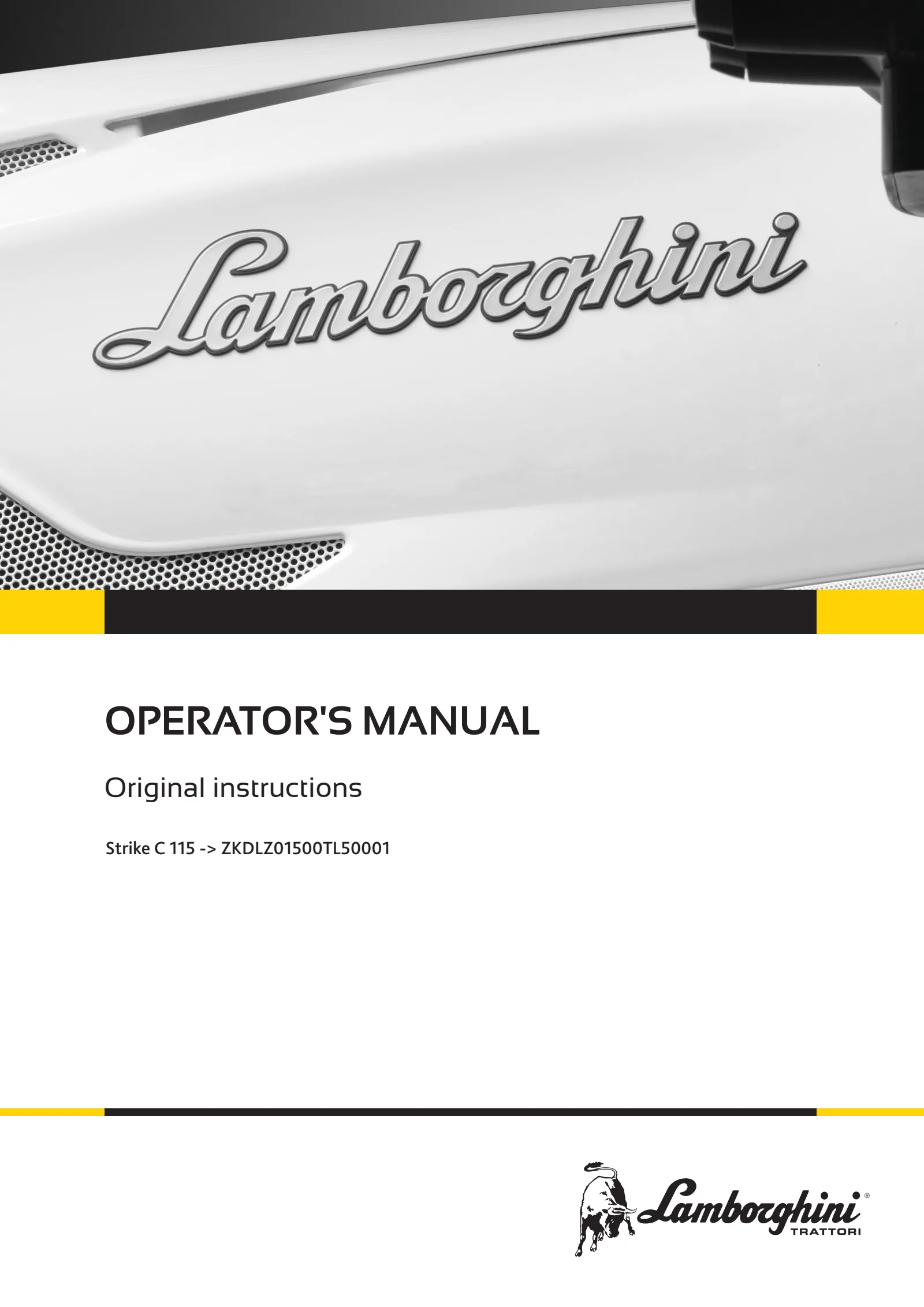 Operator's manual: Strike C 115 → ZKDLZ01500TL50001 – manual cover