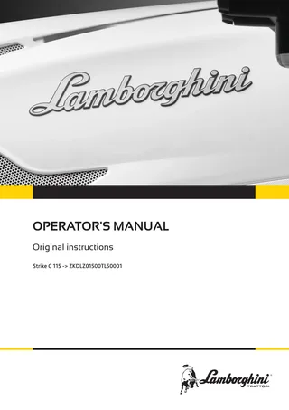 Operator's manual: Strike C 115 → ZKDLZ01500TL50001 – manual cover