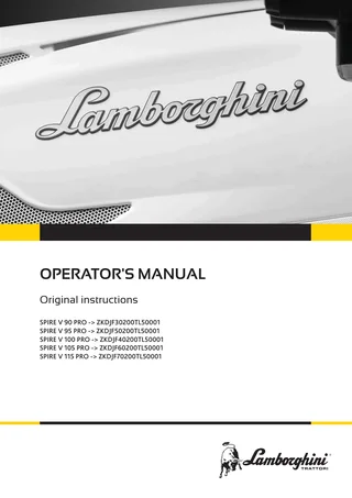 Operator's manual: SPIRE V 90 PRO → ZKDJF30200TL50001 – manual cover