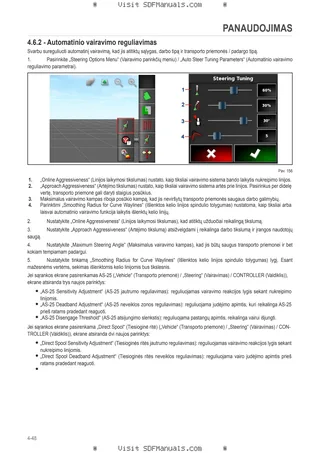 Operatoriaus vadovas: Performance Steering – sample manual page 4
