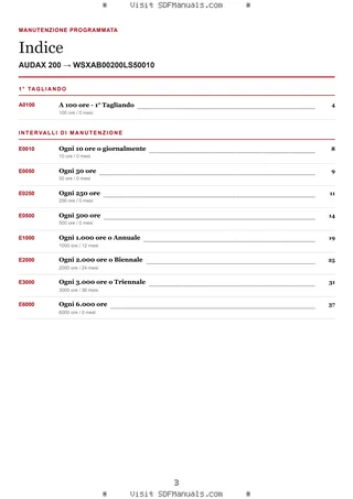 Manutenzione programmata: AUDAX 200 → WSXAB00200LS50010 – maintenance schedule sample
