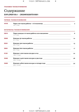 Плановое техобслуживание: EXPLORER 90.4 → ZKDAW30200TS10001 – maintenance schedule sample