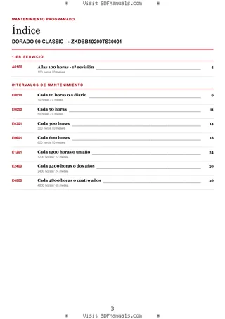 Mantenimiento programado: DORADO 90 CLASSIC → ZKDBB10200TS30001 – maintenance schedule sample