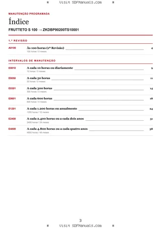 Manutenção programada: FRUTTETO S 100 → ZKDBP90200TS10001 – maintenance schedule sample