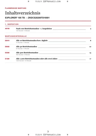 Planmäßige Wartung: EXPLORER³ 105 TB → ZKDCS20200TS10001 – maintenance schedule sample