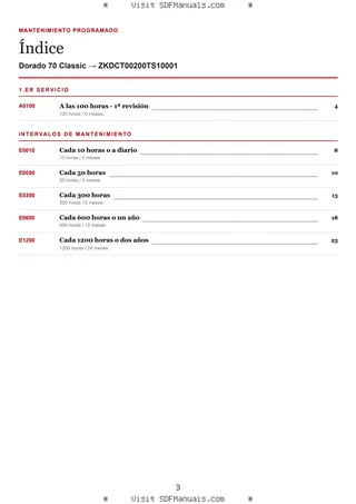 Mantenimiento programado: Dorado 70 Classic → ZKDCT00200TS10001 – maintenance schedule sample